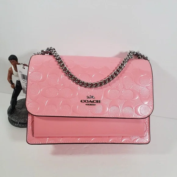 NWT Coach Klare Crossbody Bag In Signature Leather CDA97 Silver/pink - Picture 1 of 10